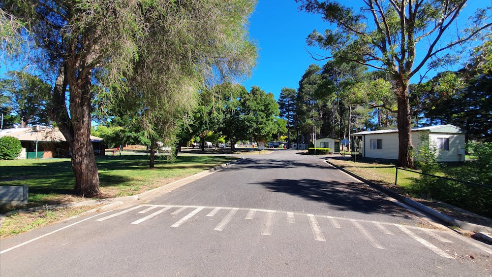 Park entrance and cabin view