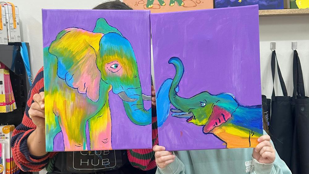 School Holiday Canvas Painting