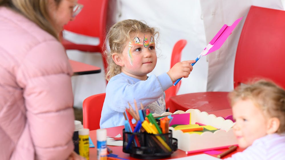 Children enjoying craft activities at Eureka Sunday event