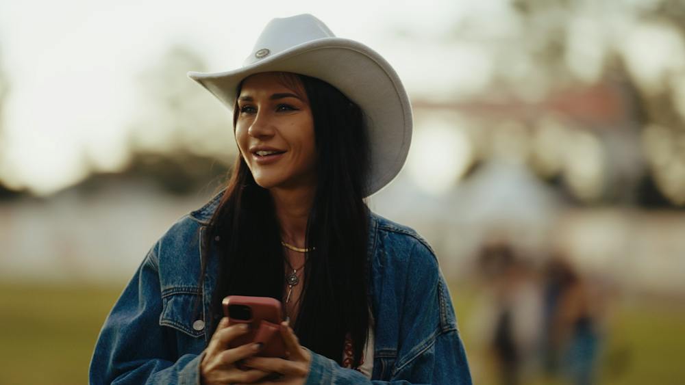 Cowgirl enjoying her day