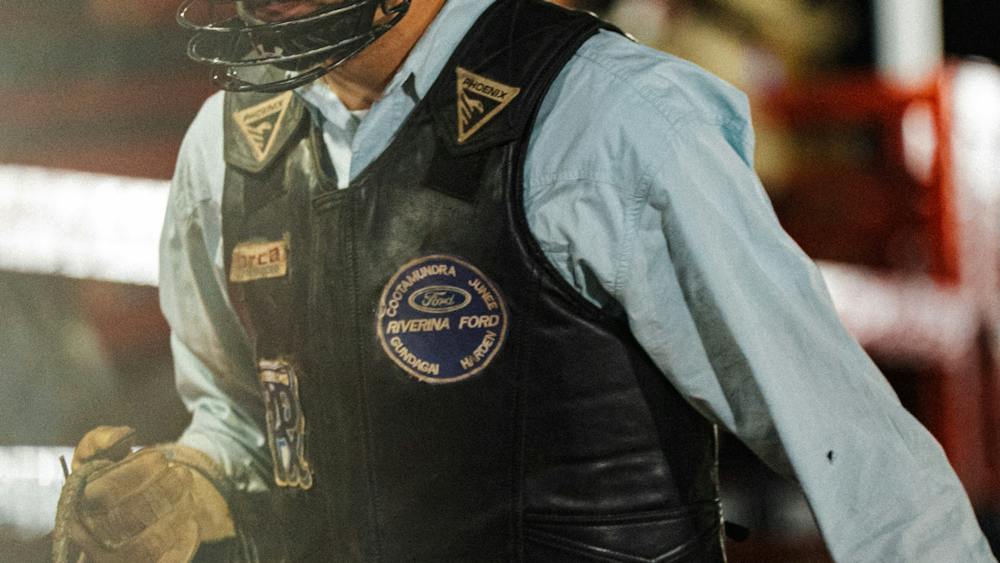 Bull Rider after finishing his ride