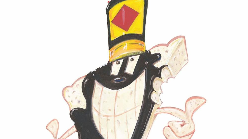 an illustration of a slice of bread with a smiling face slathered in vegemite