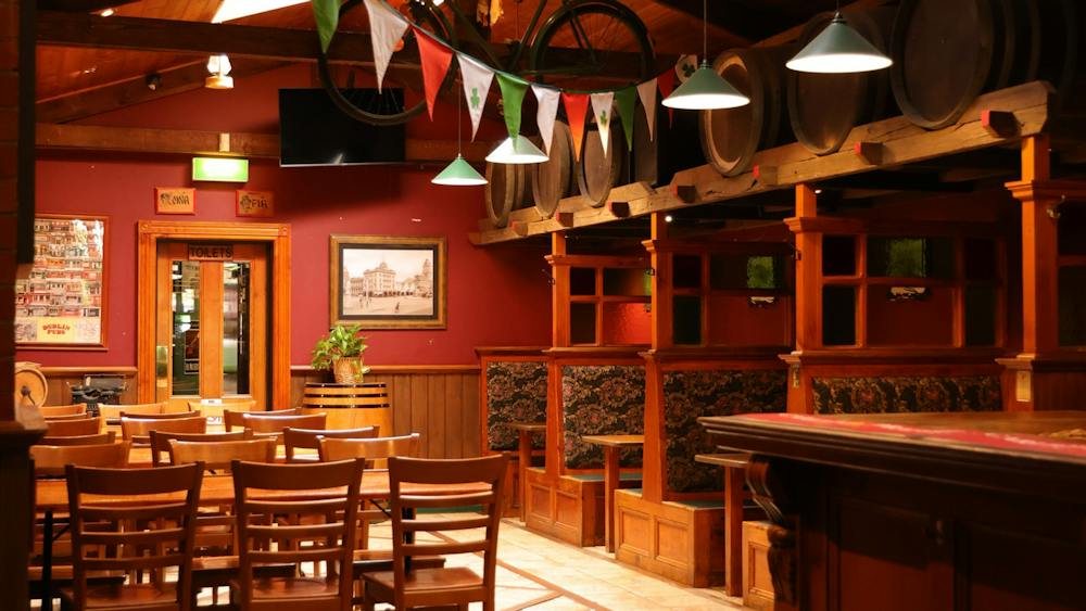 Dining area with bunting