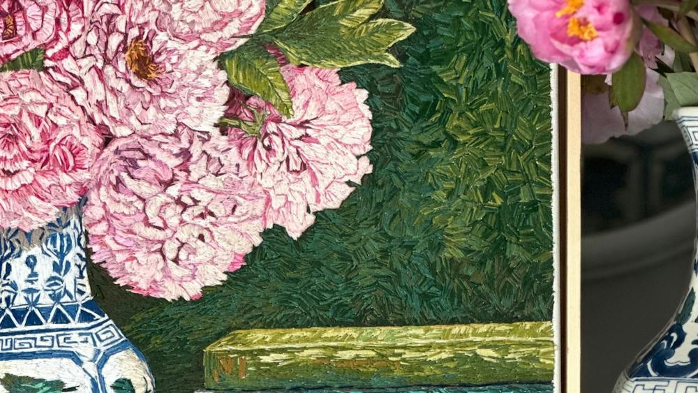 Painting made with stitches