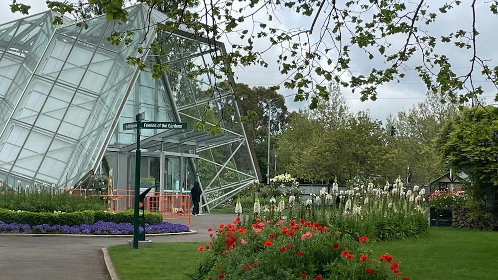 View of Ballarat Botanical Gardens Conservatory