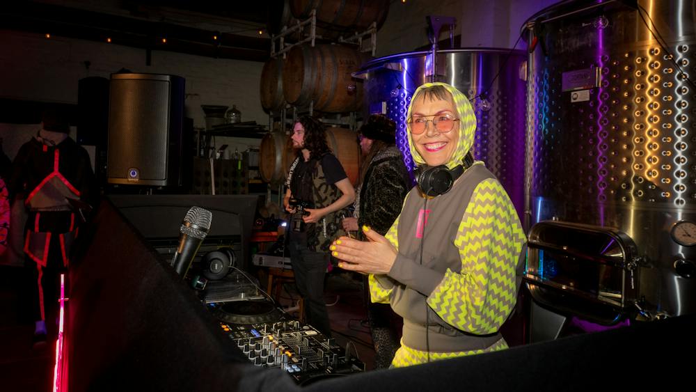Woman DJing