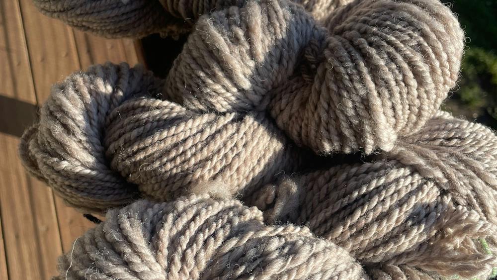 skein of wool in a row
