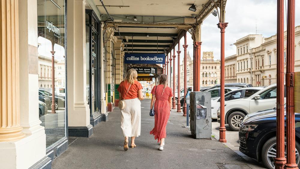 Two Ladies Walking Lydiard Street