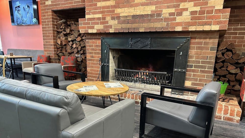 Relax by the open fireplace