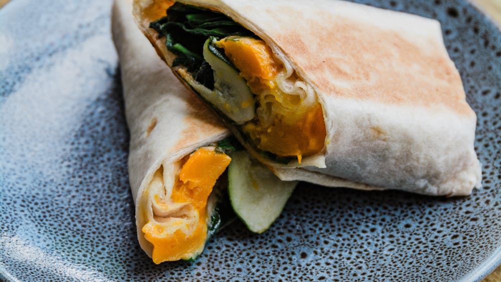 Grilled Vegie Wrap with Meredith Goats Cheese