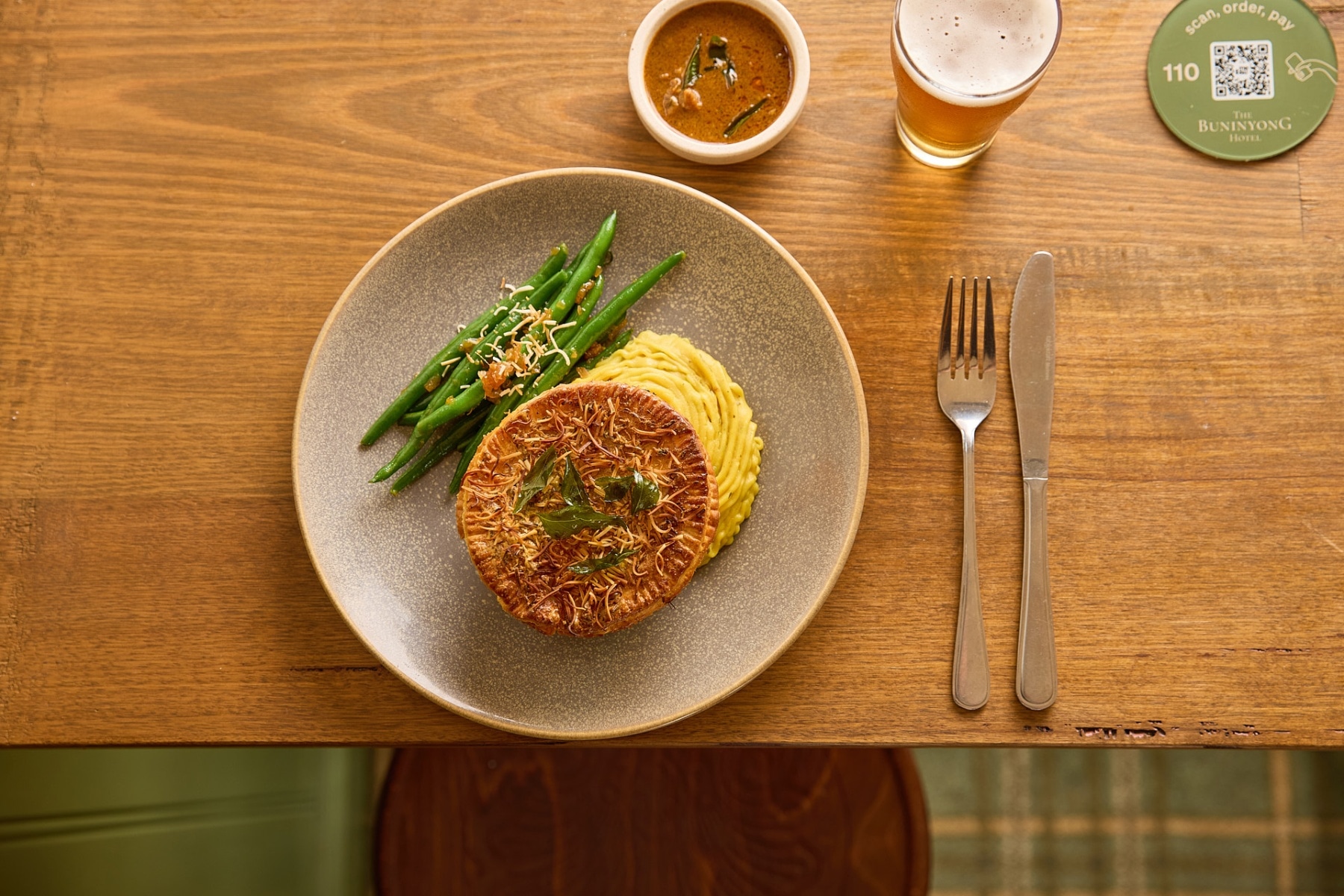Thumbnail for Sri Lankan chicken curry pie at The Buninyong Hotel