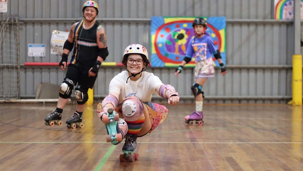 kids and adults roller skating
