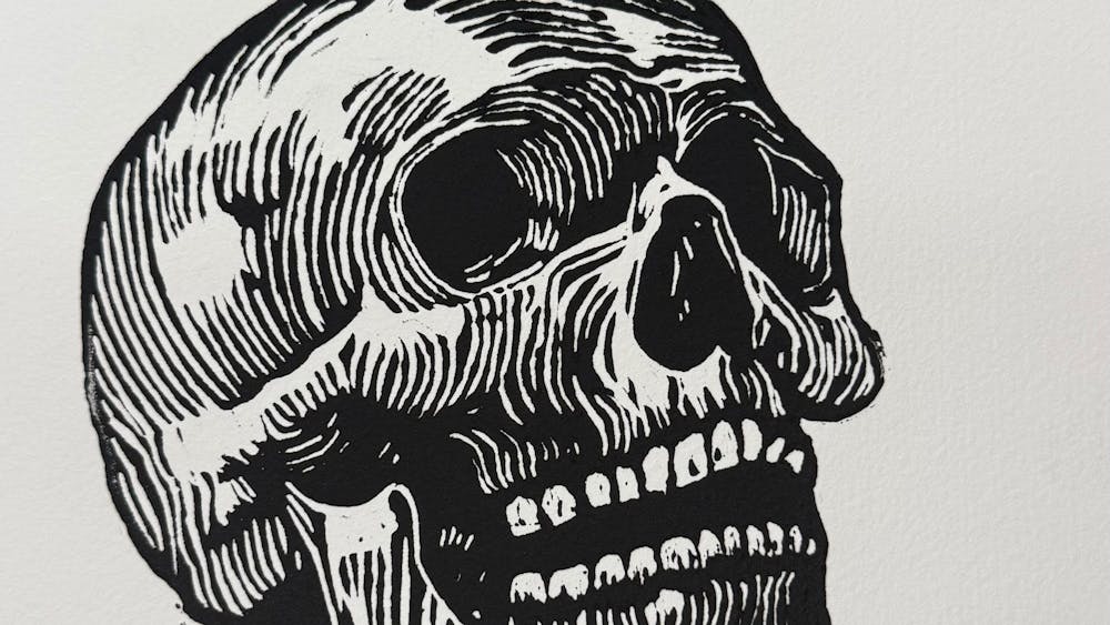 Linocut -Oil ink on paper 6.5x6.5inch
