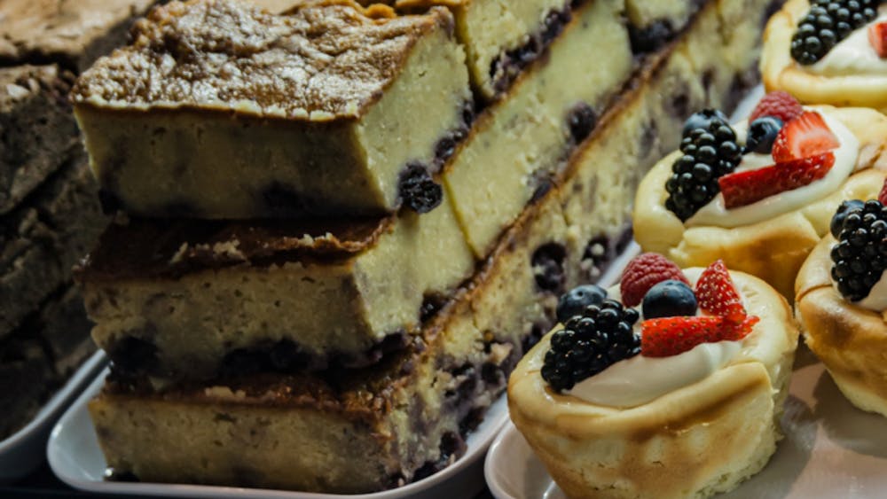 Selection of house-made cakes, slices and sweet treats in the café cabinet