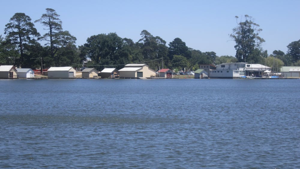 Boat sheds on Lake Wendouree