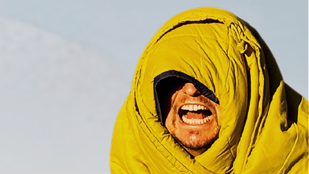 Portrait of artist dressed as a sand worm