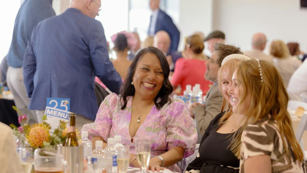 Three ladies enjoying the dining upstairs in the Terrace Dining Room