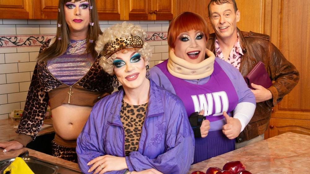 The cast of Fountain Lakes dressed in their best 90's attire