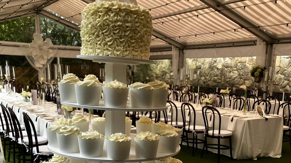 White Cupcake Wedding tower